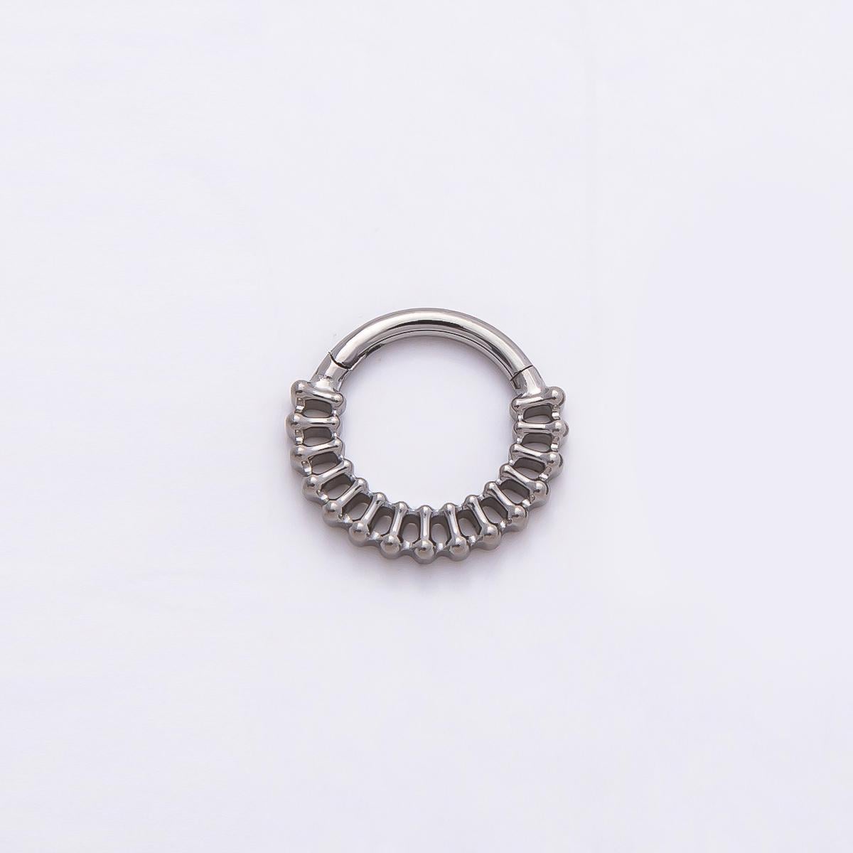 Stainless Steel 11mm Geometric Molten Ball Bar Pull Gate Round Finding in Gold Silver Ring Clasp DIY Jewelry Making Supply | Findings-00214