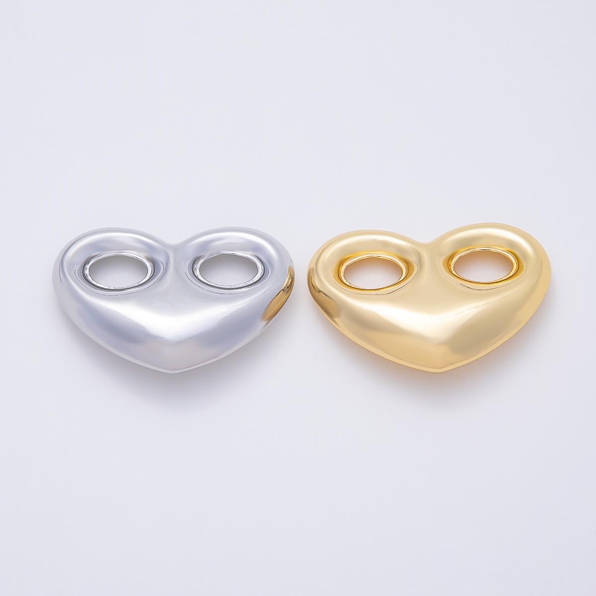 16K Gold Filled 25mm Heart Mariner Chubby Link Finding in Gold & Silver Connector Spacer Charm Bead Loop DIY Jewelry Supply | Findings-00234