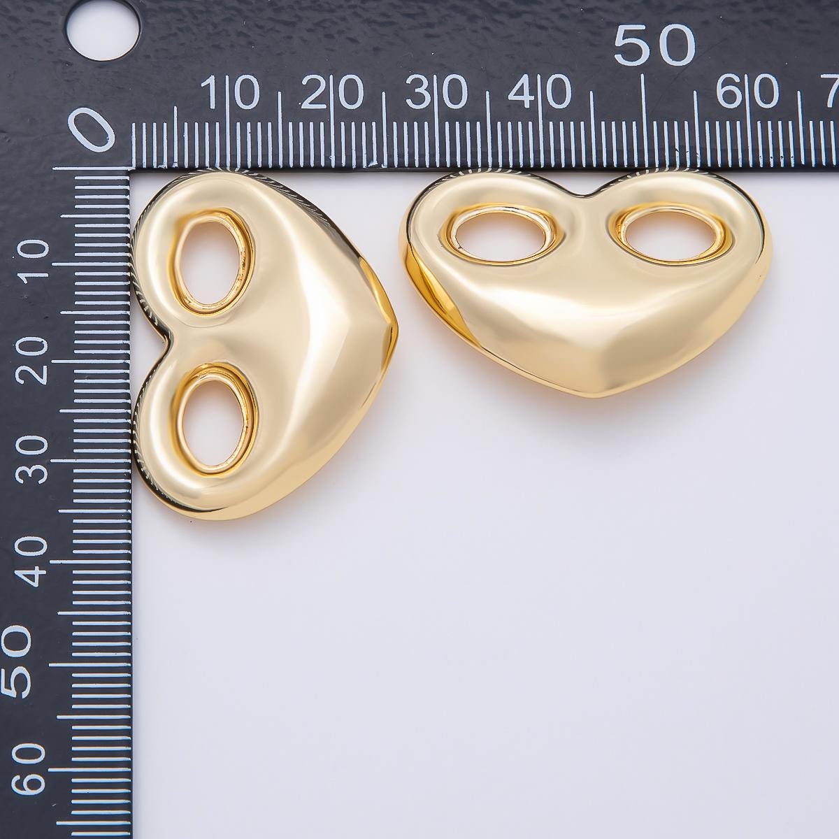 16K Gold Filled 25mm Heart Mariner Chubby Link Finding in Gold & Silver Connector Spacer Charm Bead Loop DIY Jewelry Supply | Findings-00234