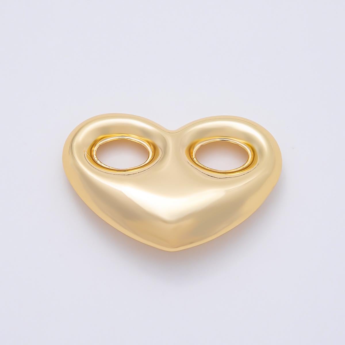 16K Gold Filled 25mm Heart Mariner Chubby Link Finding in Gold & Silver Connector Spacer Charm Bead Loop DIY Jewelry Supply | Findings-00234
