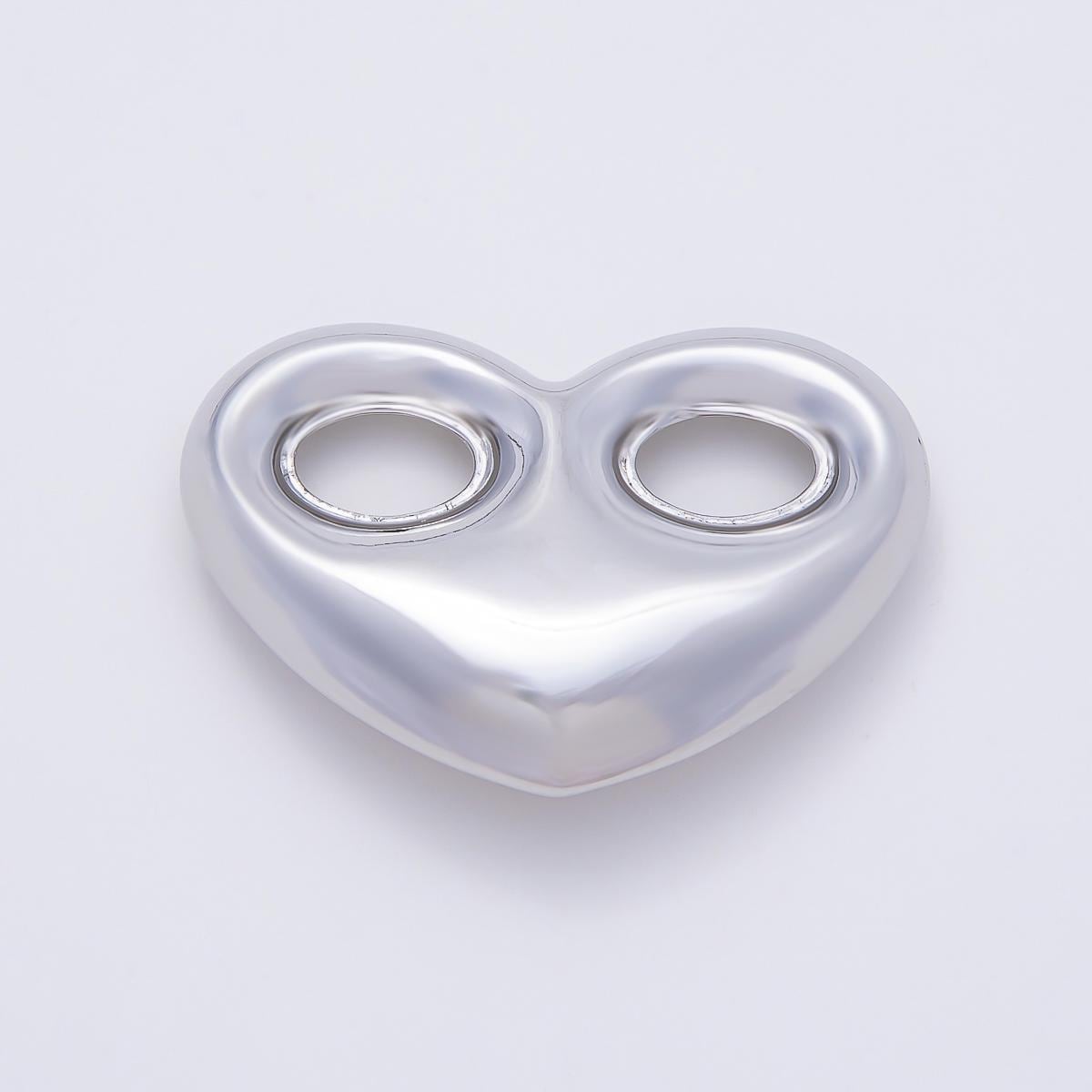 16K Gold Filled 25mm Heart Mariner Chubby Link Finding in Gold & Silver Connector Spacer Charm Bead Loop DIY Jewelry Supply | Findings-00234
