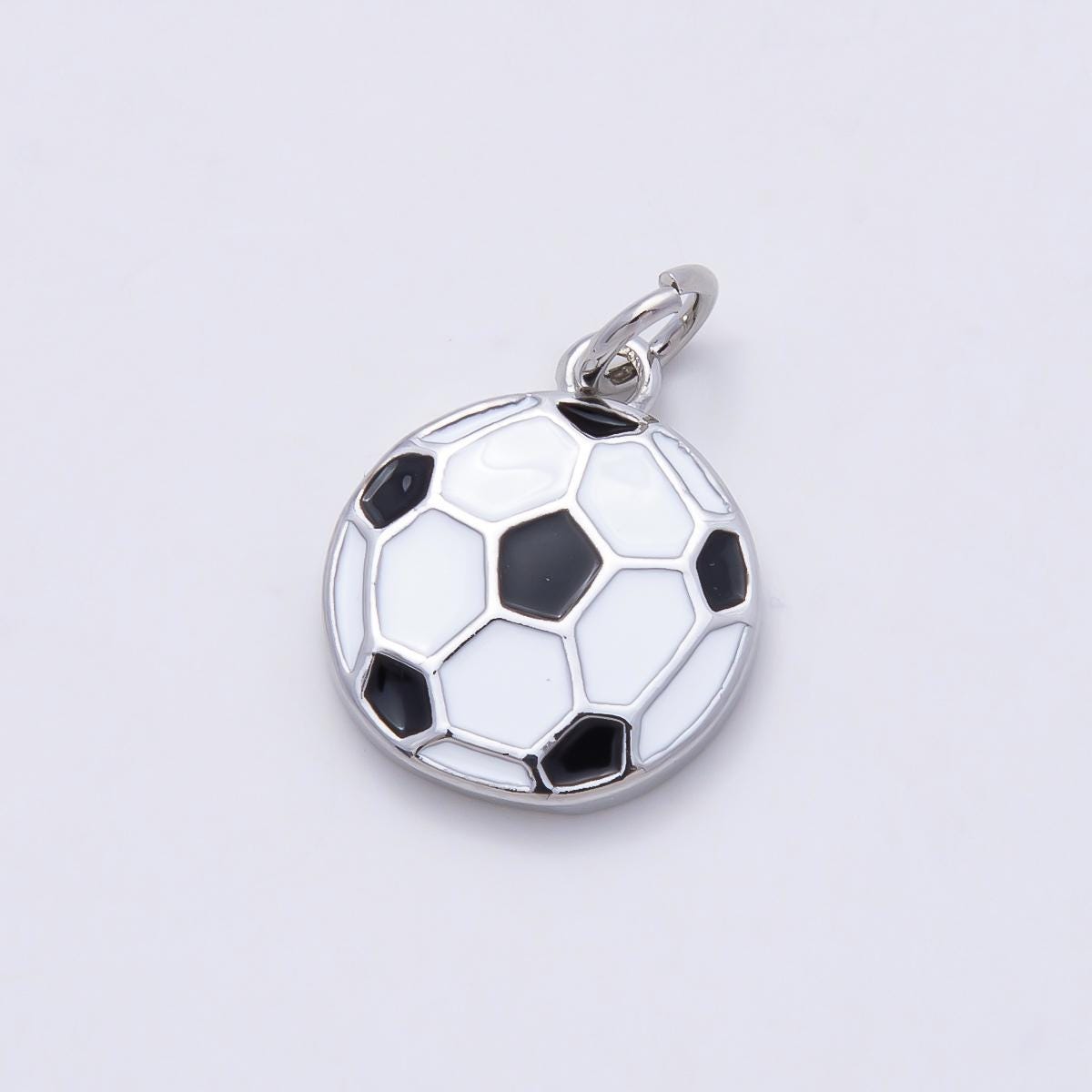 Silver Sports Soccer Football Enamel Charm Sport Team Athlete Pendant DIY Jewelry Making Supply for Charm Bracelet Necklace | Charms-01111