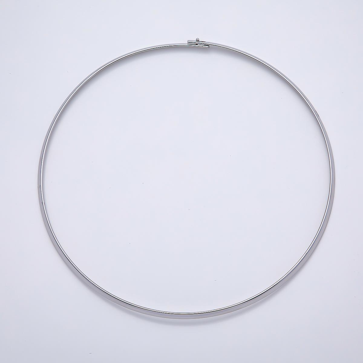 NEW 16K Gold Filled 3.3mm Flat-Edged Floating Collar Torque Necklace in Gold & Silver Minimalist Choker Statement Jewelry Supply | WA-04675
