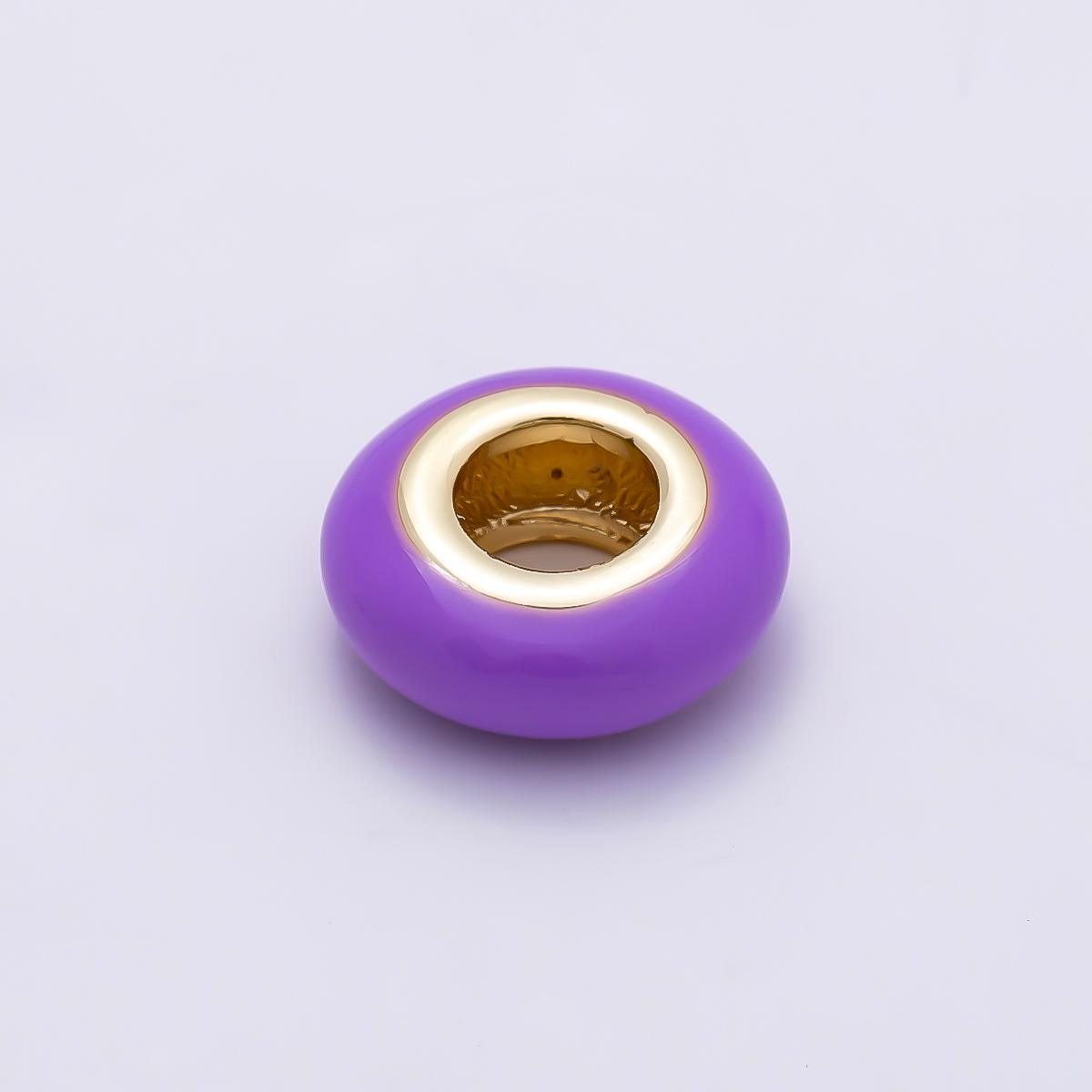16k Gold Filled 10mm Colorful Enamel Spacer Bead Rondelle Charm Add on for Necklaces and Bracelets DIY Jewelry Making Supply | BEADS-469