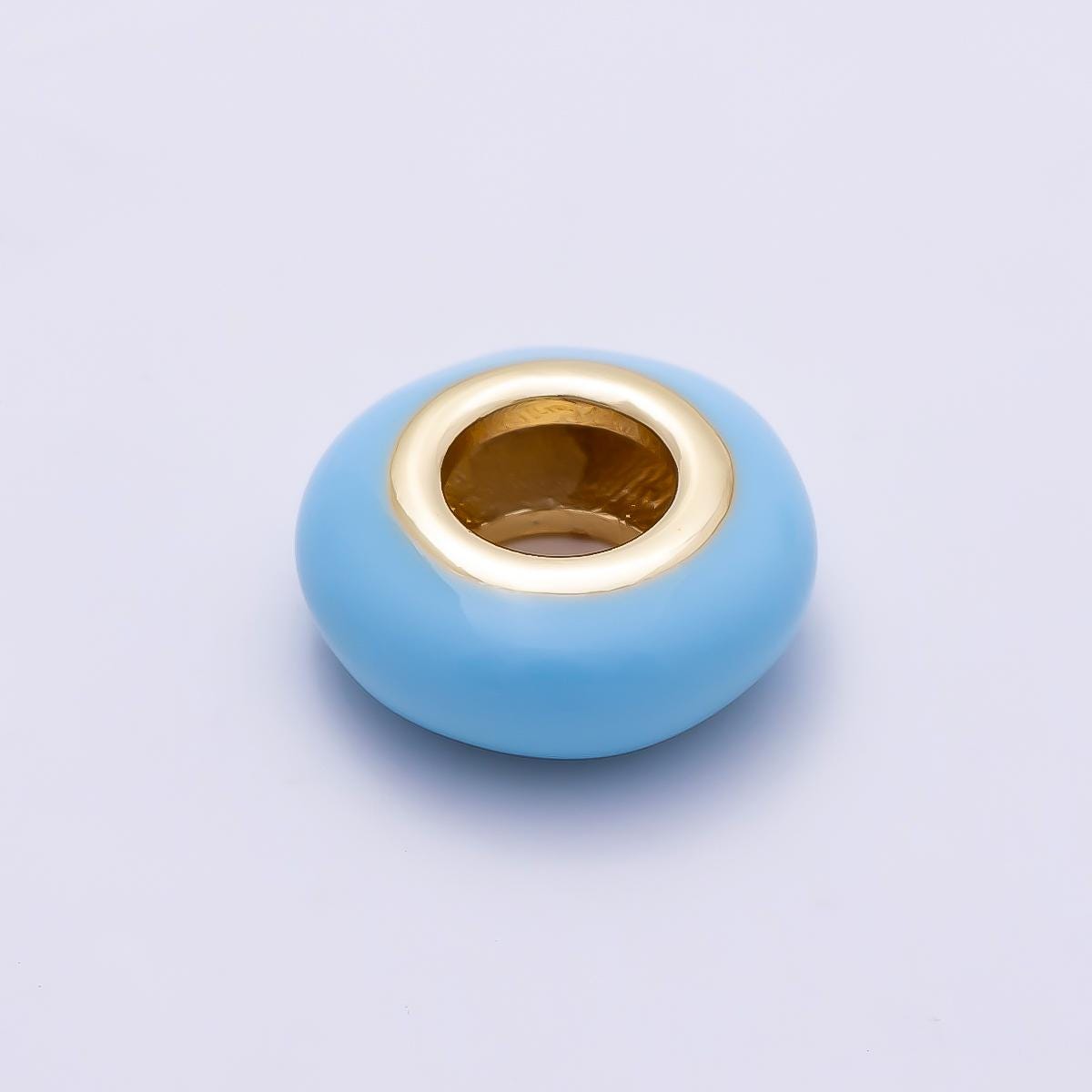 16k Gold Filled 10mm Colorful Enamel Spacer Bead Rondelle Charm Add on for Necklaces and Bracelets DIY Jewelry Making Supply | BEADS-469