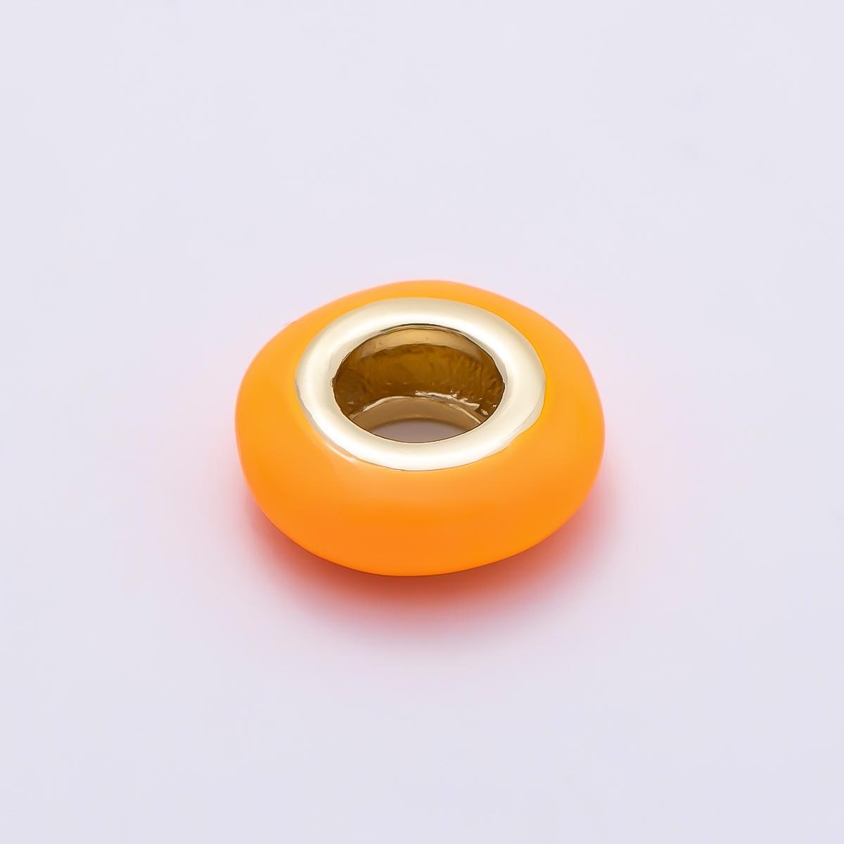 16k Gold Filled 10mm Colorful Enamel Spacer Bead Rondelle Charm Add on for Necklaces and Bracelets DIY Jewelry Making Supply | BEADS-469