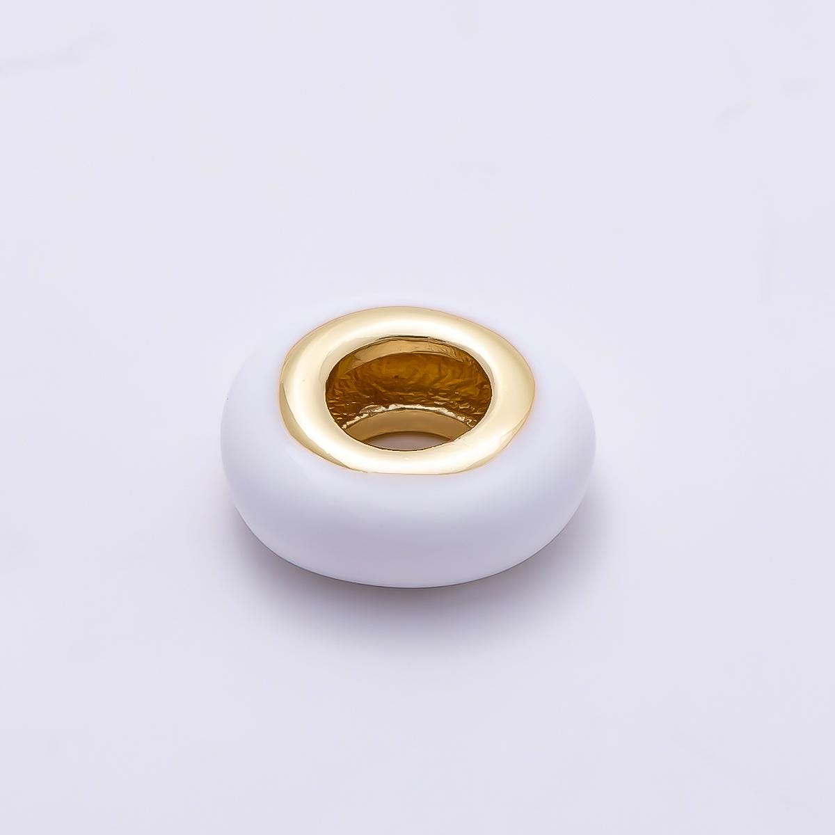 16k Gold Filled 10mm Colorful Enamel Spacer Bead Rondelle Charm Add on for Necklaces and Bracelets DIY Jewelry Making Supply | BEADS-469