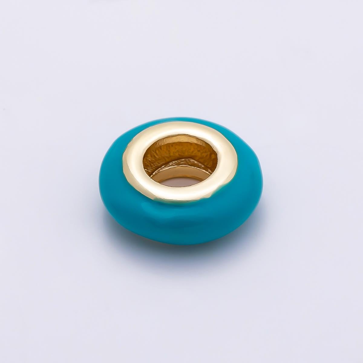 16k Gold Filled 10mm Colorful Enamel Spacer Bead Rondelle Charm Add on for Necklaces and Bracelets DIY Jewelry Making Supply | BEADS-469