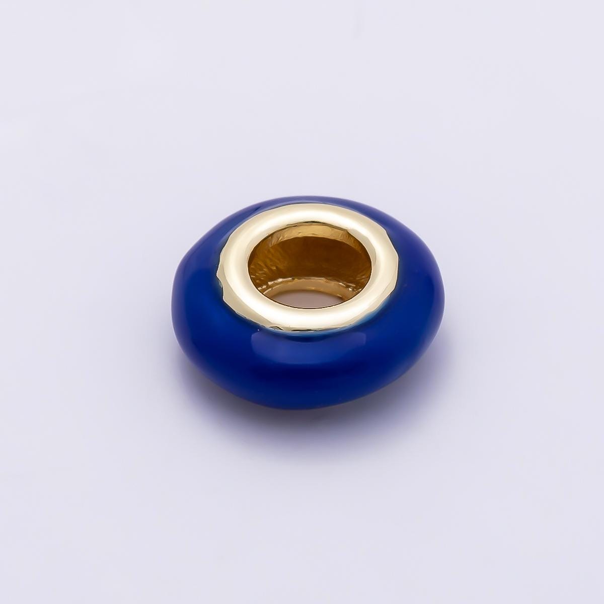 16k Gold Filled 10mm Colorful Enamel Spacer Bead Rondelle Charm Add on for Necklaces and Bracelets DIY Jewelry Making Supply | BEADS-469