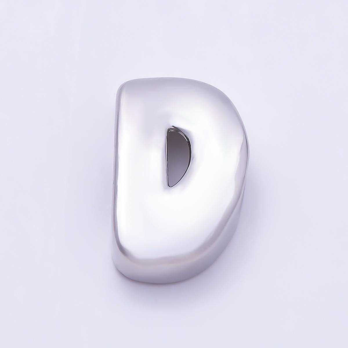 Bold Silver Puffy Initial Letter Charm 21mm for Knotted Bracelet Personalized Custom Jewelry Balloon Alphabet Letter Beads Beads-440