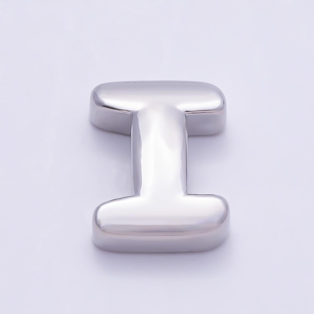 Bold Silver Puffy Initial Letter Charm 21mm for Knotted Bracelet Personalized Custom Jewelry Balloon Alphabet Letter Beads Beads-440