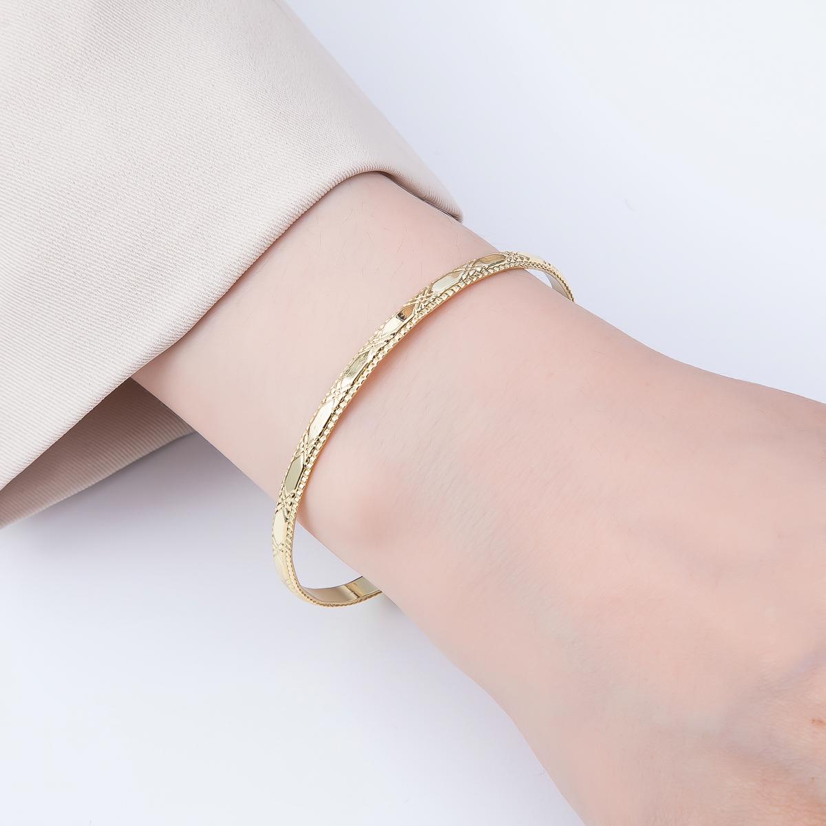18K Gold Filled Minimalist X Half Cuff Bracelet- Half Bracelet Finding for Bangle Supply WA-4411