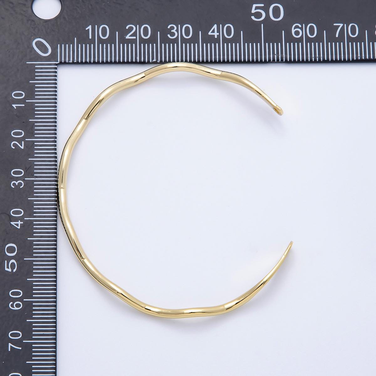 18K Gold Filled Curvy The Wave Half Cuff Bracelet- Half Bracelet Finding for Bangle Supply WA-4422
