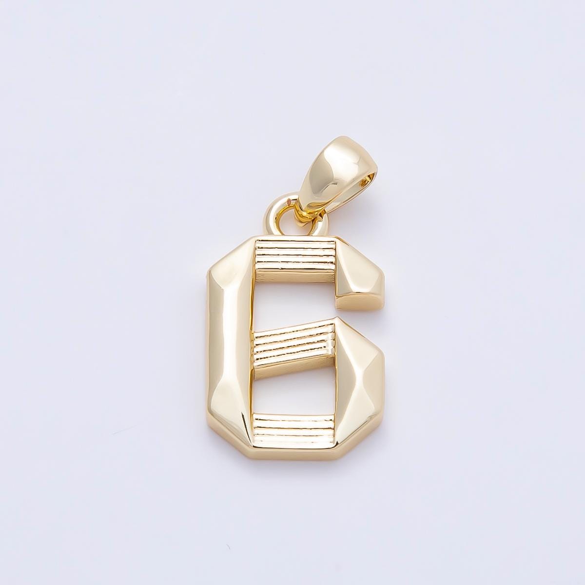 Gold Number Pendant Charm 16k Gold Filled Number Charm, Lucky Number Pendant, Personalized Jewelry, DIY Jewelry Making Supplies Charms-128