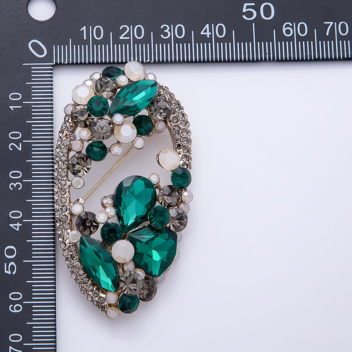 Rhinestone Oval Brooch 63mm Crystal Statement Pin for Wedding Shawl Fashion Piece for Coat Bags Scarves Elegant Jewelry Accessory | BH177