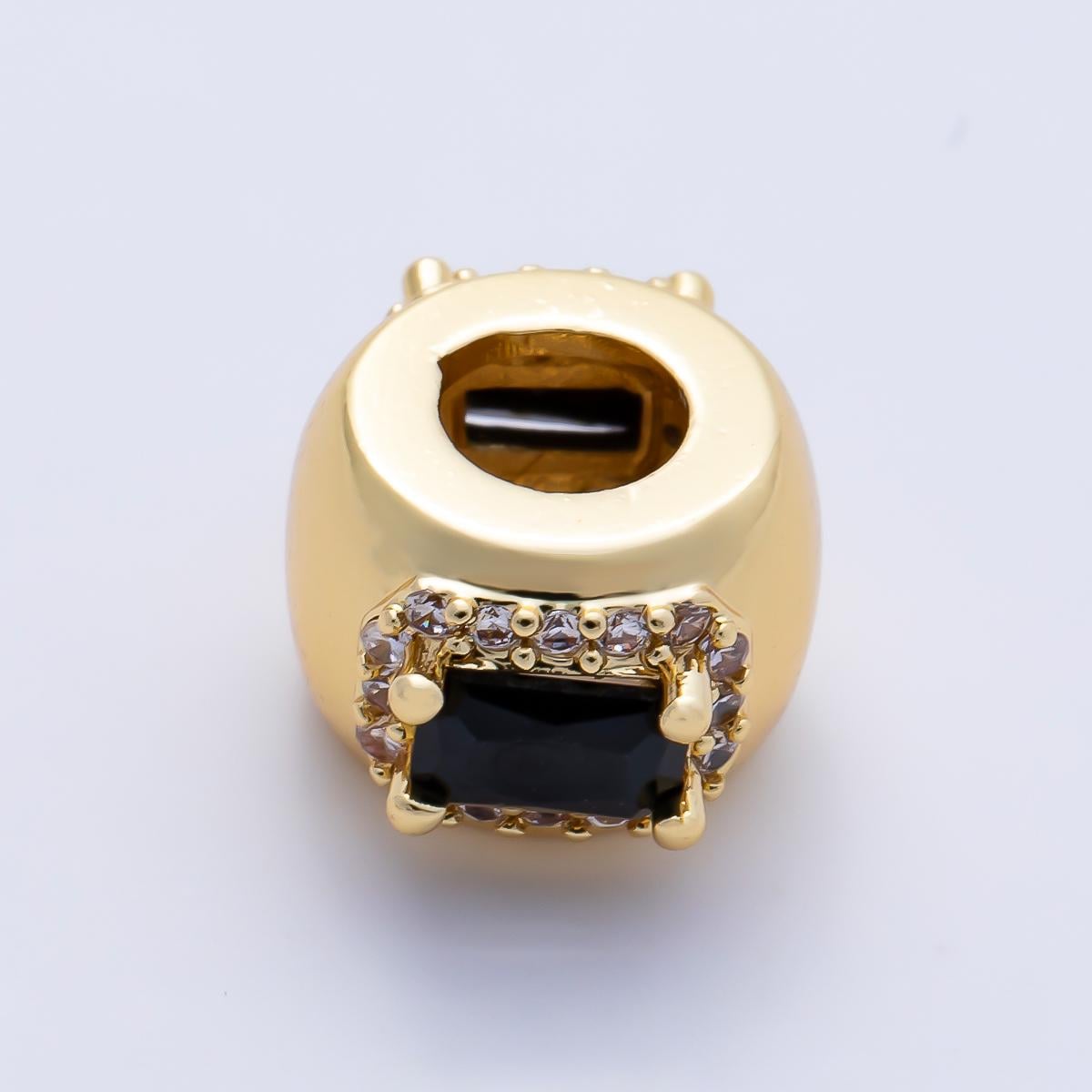 10.5mm 16k gold filled multicolor CZ birthstone rondelle spacer beads DIY Jewelry Making Supply for custom bracelet necklace | BEADS-00113