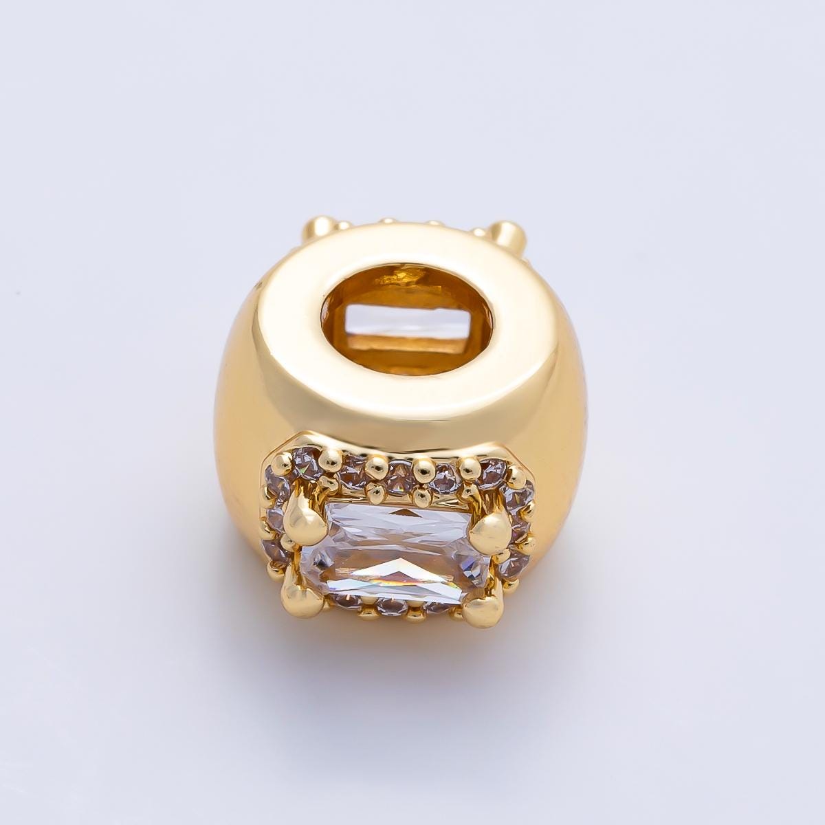 10.5mm 16k gold filled multicolor CZ birthstone rondelle spacer beads DIY Jewelry Making Supply for custom bracelet necklace | BEADS-00113