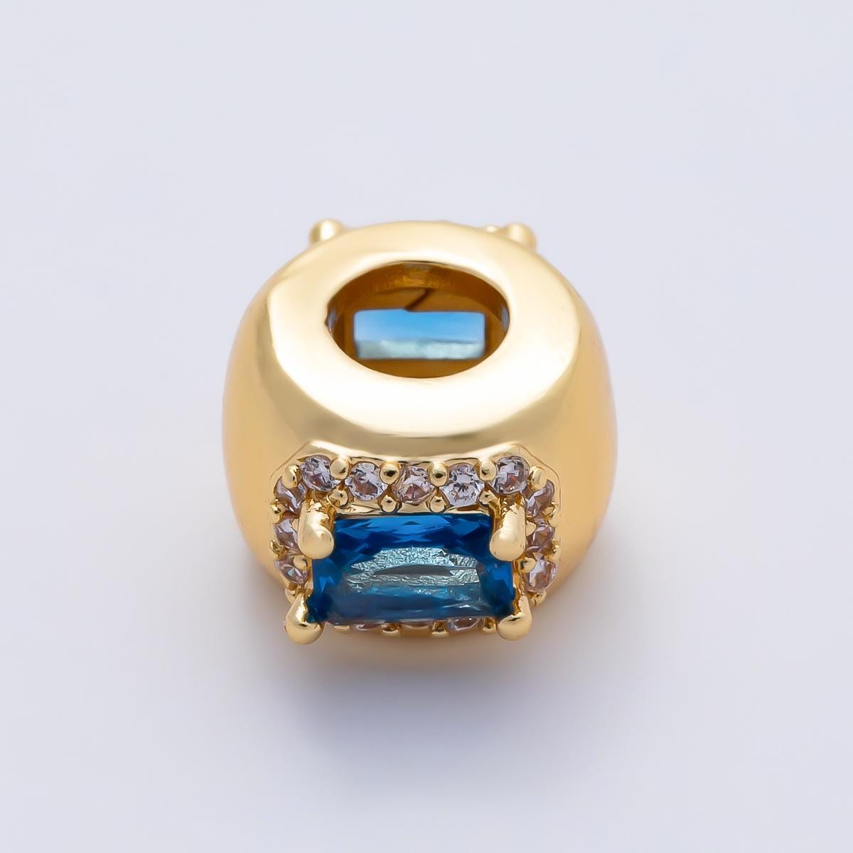 10.5mm 16k gold filled multicolor CZ birthstone rondelle spacer beads DIY Jewelry Making Supply for custom bracelet necklace | BEADS-00113