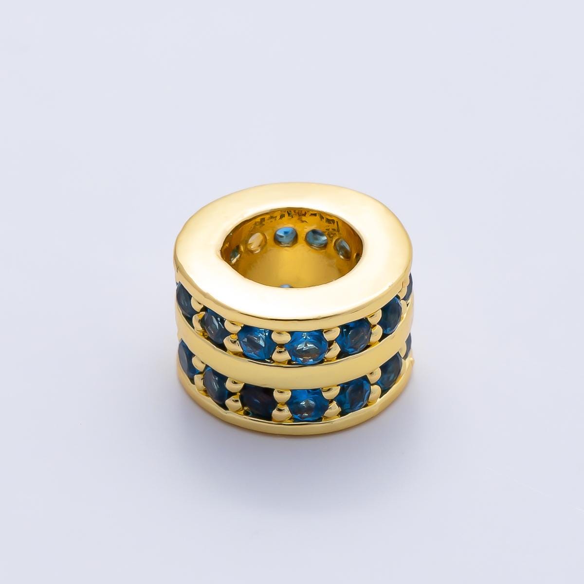 Gold Birthstone Spacer Beads CZ Rondelle Barrel Spacer 16k Gold Filled Bead, DIY Jewelry Making Supplies, Bracelet Necklace Charm Beads-411