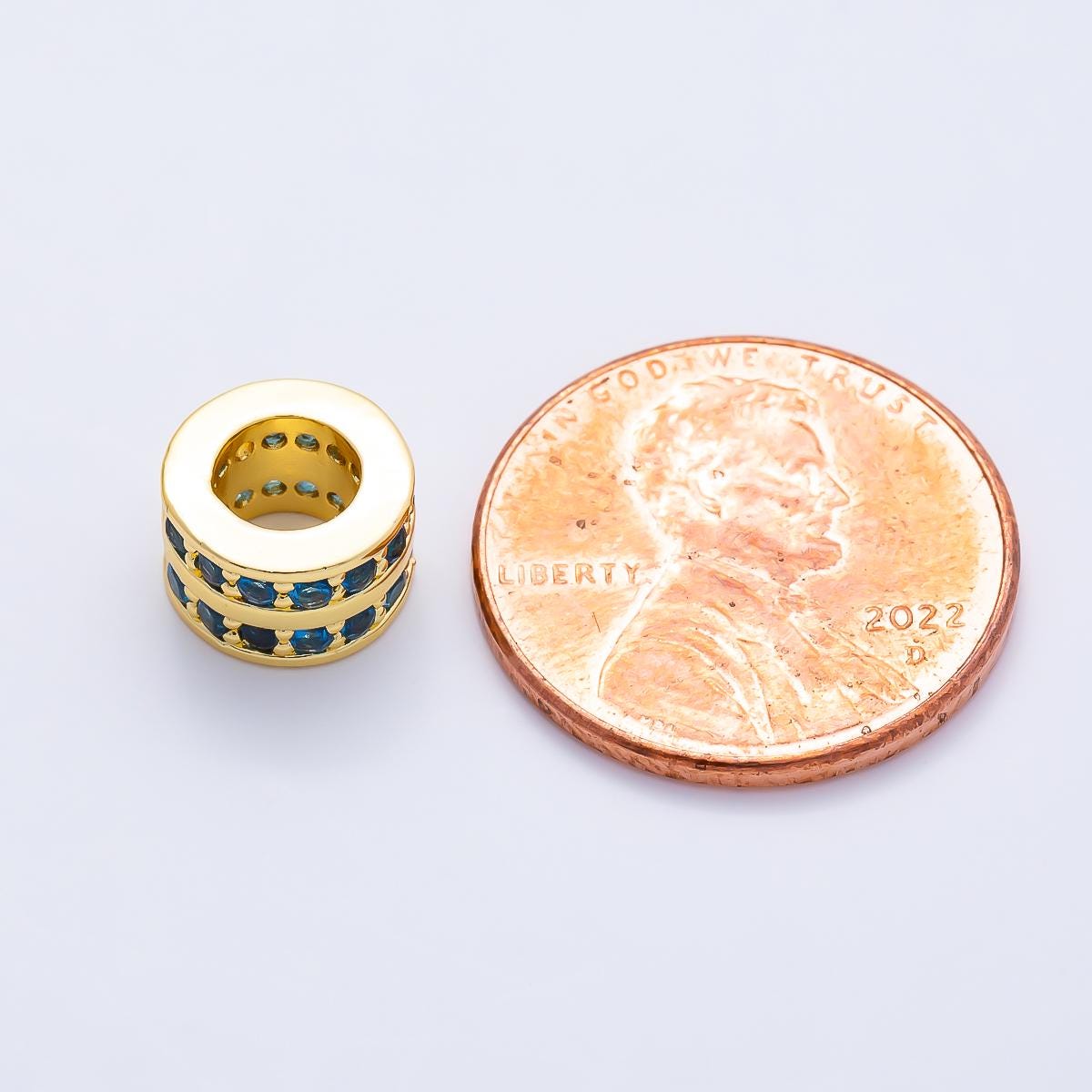 Gold Birthstone Spacer Beads CZ Rondelle Barrel Spacer 16k Gold Filled Bead, DIY Jewelry Making Supplies, Bracelet Necklace Charm Beads-411