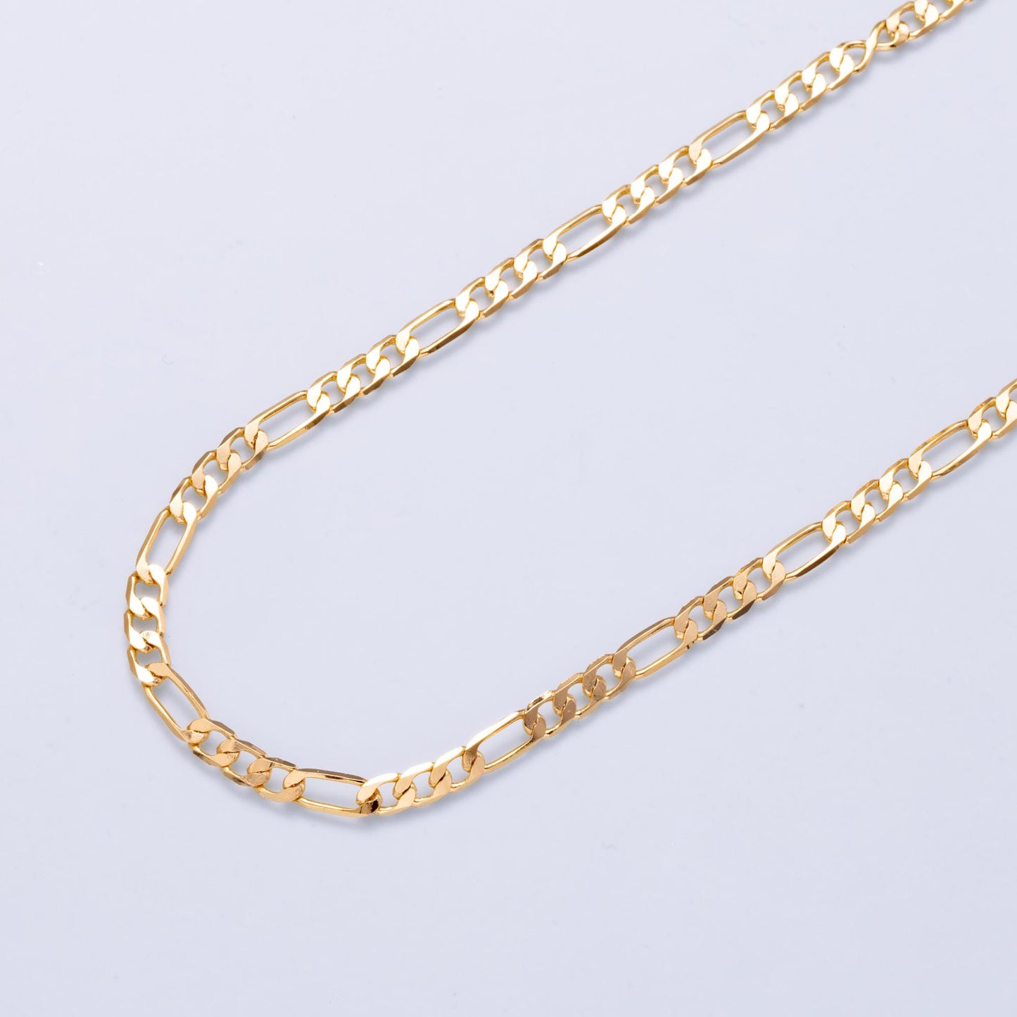 24k Gold Filled Figaro Unfinished Chain 4.5mm by Yard Wholesale Bulk DIY Supply for custom Necklace Bracelet Jewelry Making | ROLL-01870