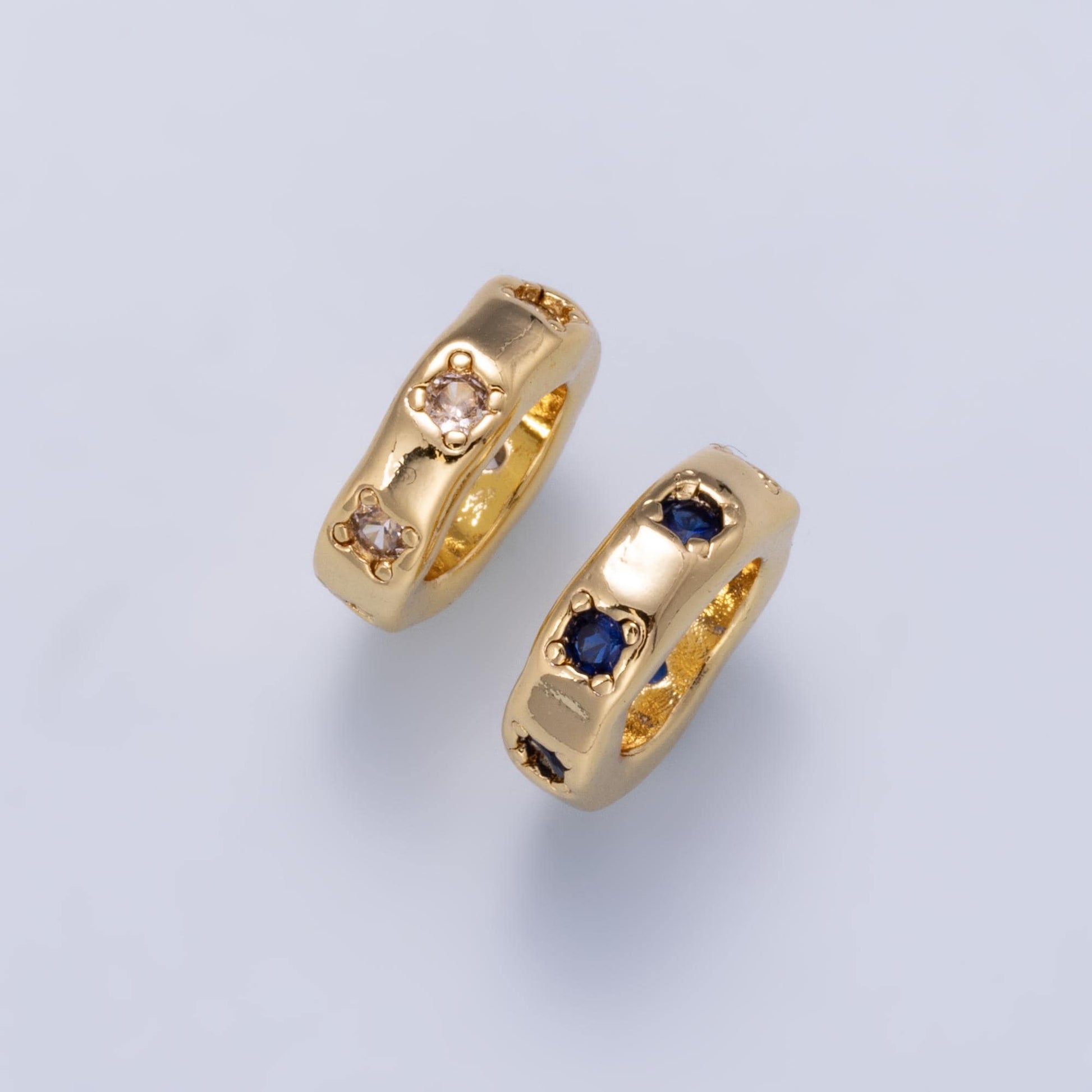 18k Gold Filled 11mm Rondelle Spacer Beads CZ Crystal Donut Charm Bead for Jewelry Making for Necklace Bracelet | BEADS-00412