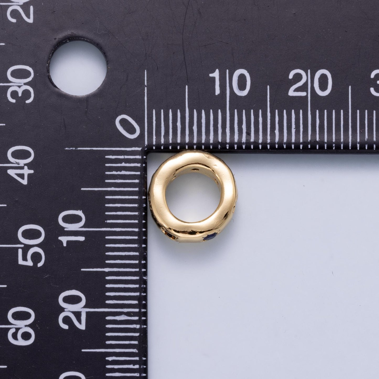 18k Gold Filled 11mm Rondelle Spacer Beads CZ Crystal Donut Charm Bead for Jewelry Making for Necklace Bracelet | BEADS-00412