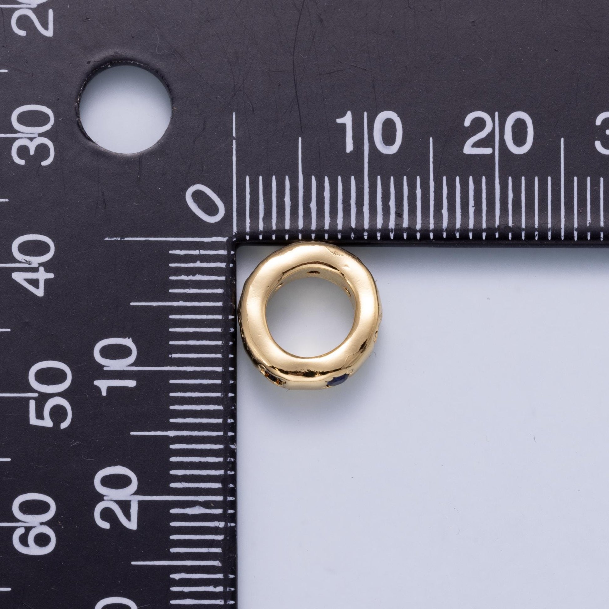 18k Gold Filled 11mm Rondelle Spacer Beads CZ Crystal Donut Charm Bead for Jewelry Making for Necklace Bracelet | BEADS-00412