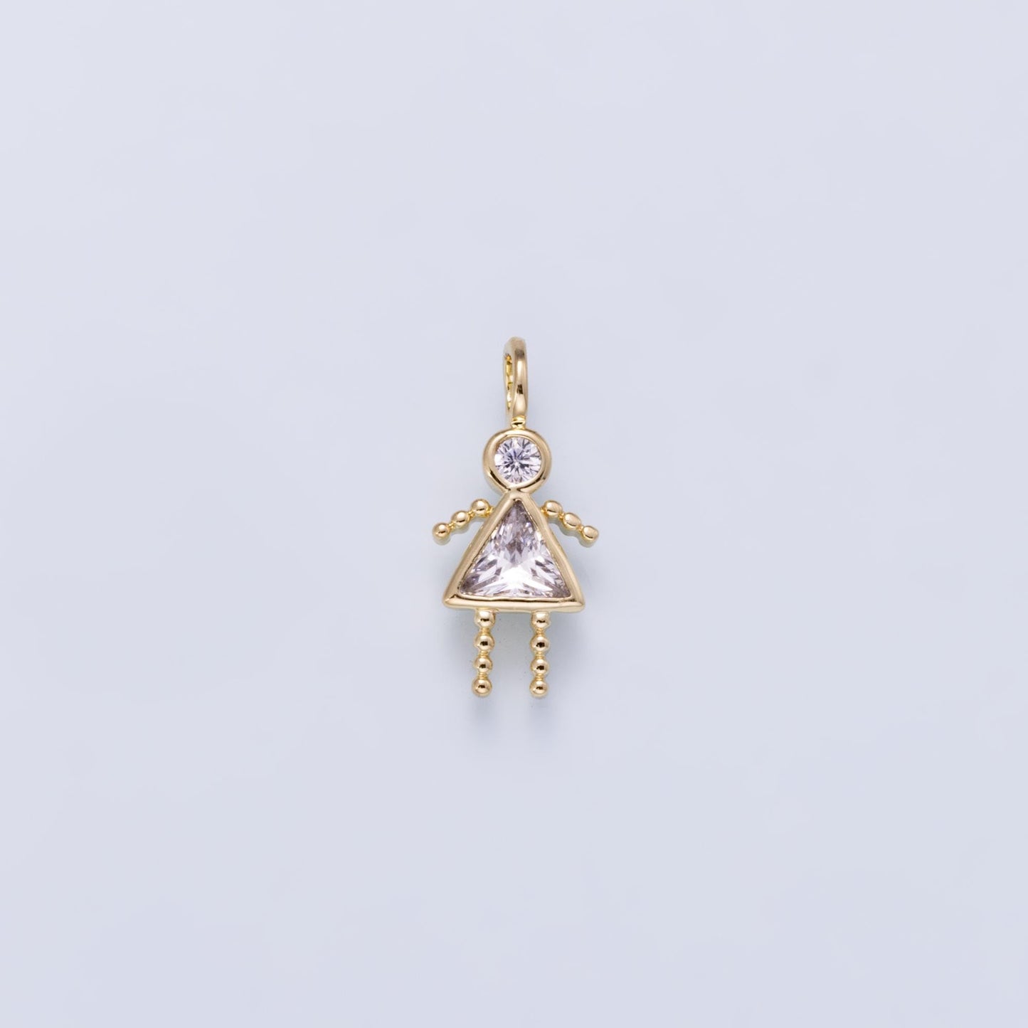 24k Gold Filled 15mm Girl Birthstone Charm Family Jewelry Making Supply Personalized Kid Pendant Component for DIY Necklace | CHARMS-01263