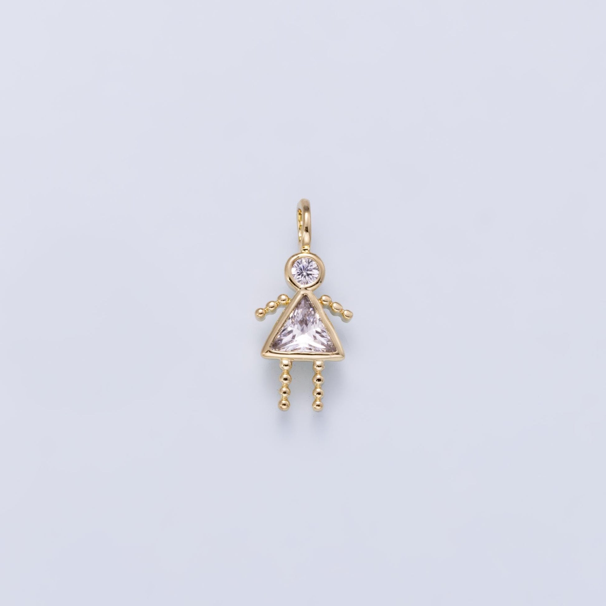24k Gold Filled 15mm Girl Birthstone Charm Family Jewelry Making Supply Personalized Kid Pendant Component for DIY Necklace | CHARMS-01263