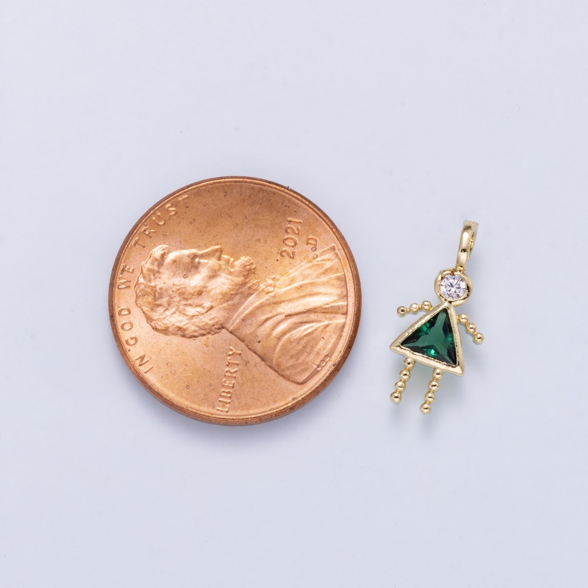 24k Gold Filled 15mm Girl Birthstone Charm Family Jewelry Making Supply Personalized Kid Pendant Component for DIY Necklace | CHARMS-01263