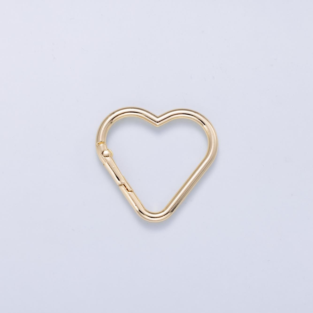 24K Gold Filled Heart Carabiner Clasp Big Carabiner Lock Connector Spring Push Gate for DIY Jewelry Clasp Necklace Keychain Findings-412