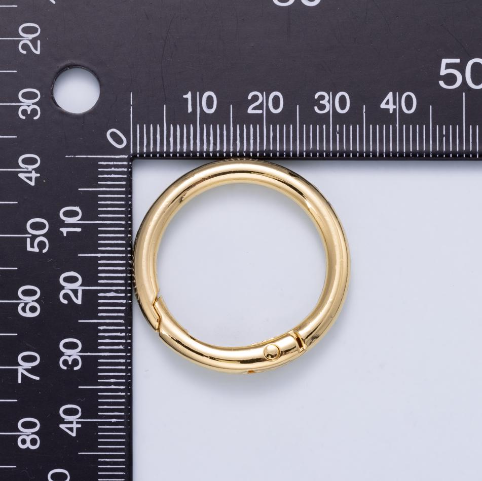 24K Gold Filled Round Carabiner Clasp Big Lock Connector Spring Push Gate for DIY Jewelry Clasp Necklace Keychain Charm Findings-414