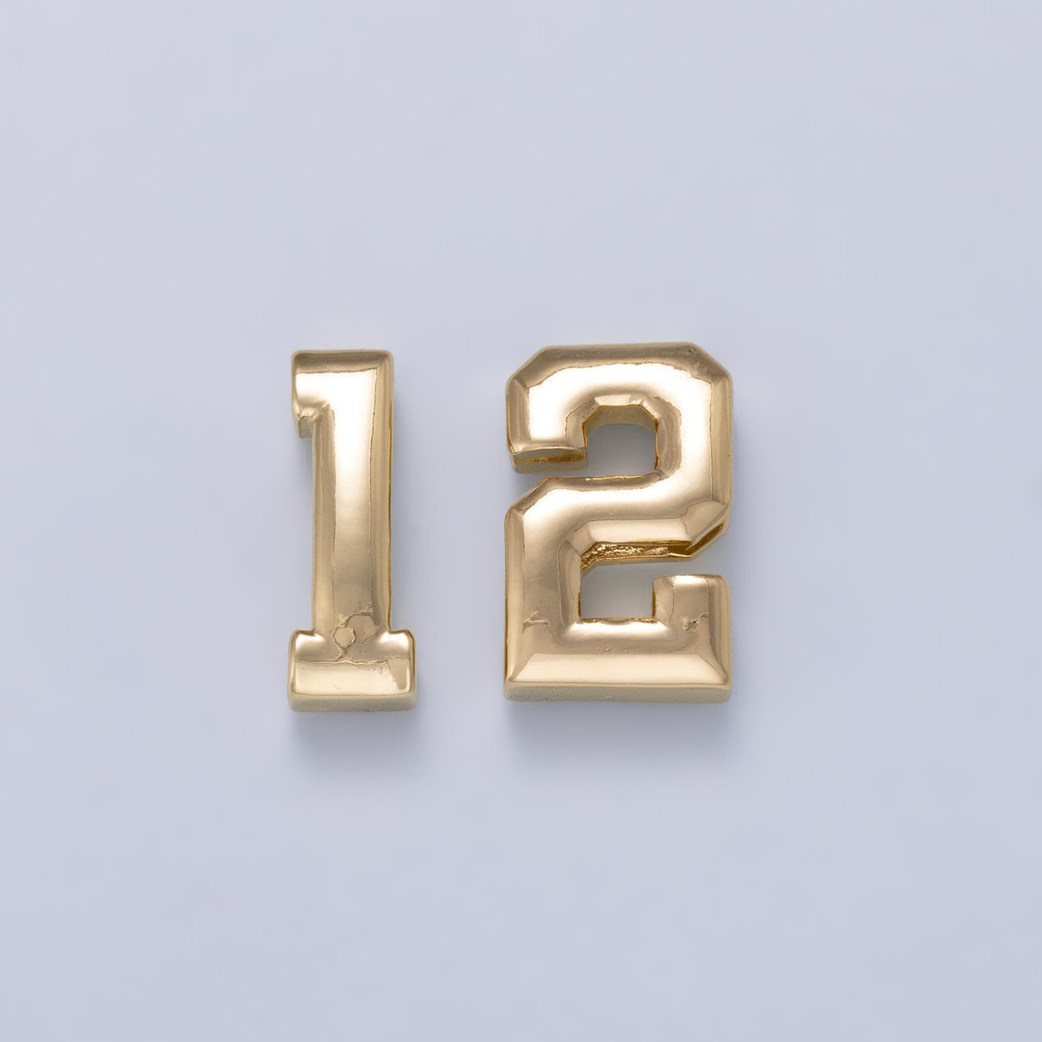 24k Gold Filled Varsity Number Beads charm Sport Number Spacer 3D Gold digit number 1 2 bubble Cord Bracelet Supply