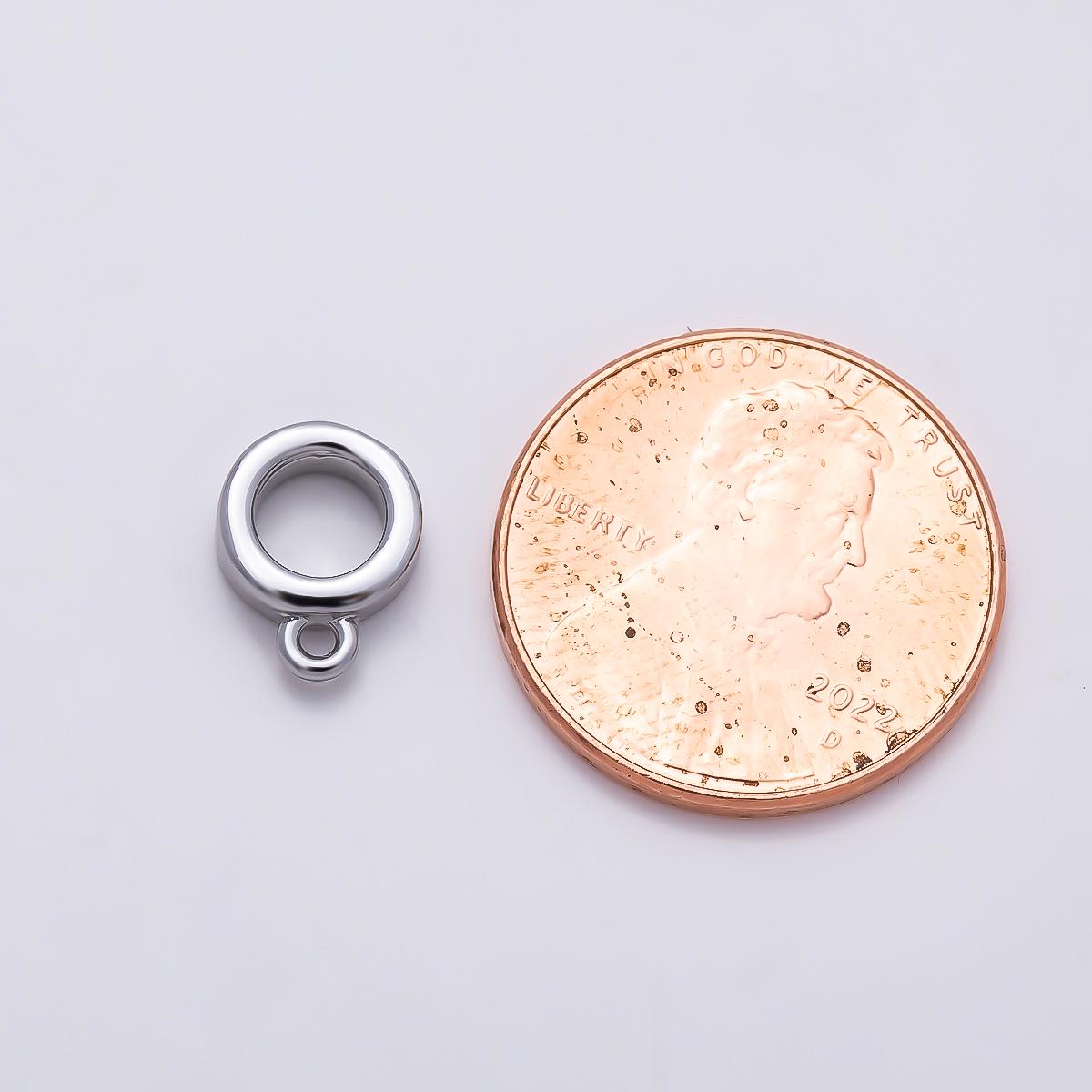 16K Gold Filled 10mm Minimalist Drop Rondelle Collar Chain Bail Findings in Gold & Silver Donut Spacer Loop for DIY Necklace| Findings-00410