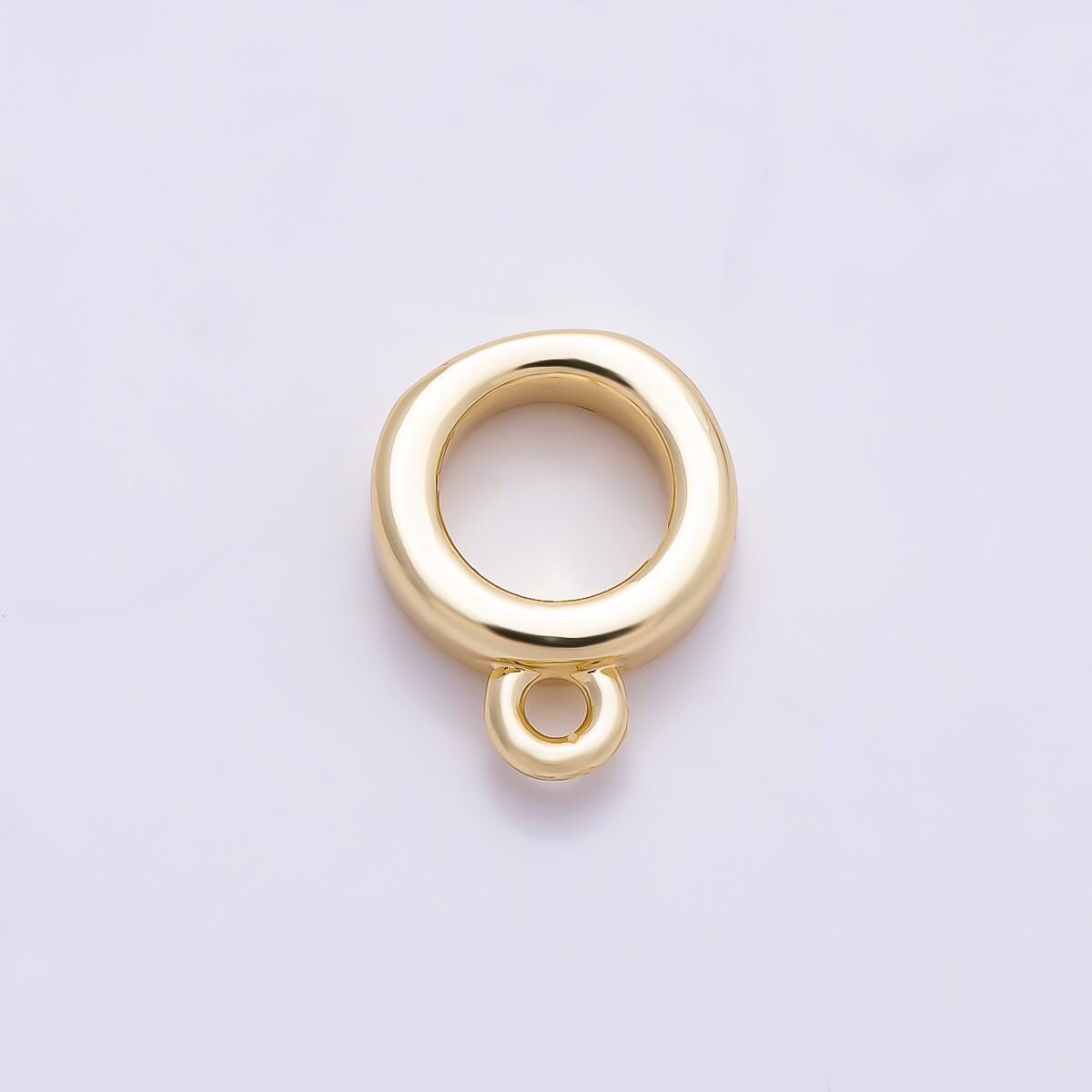 16K Gold Filled 10mm Minimalist Drop Rondelle Collar Chain Bail Findings in Gold & Silver Donut Spacer Loop for DIY Necklace| Findings-00410