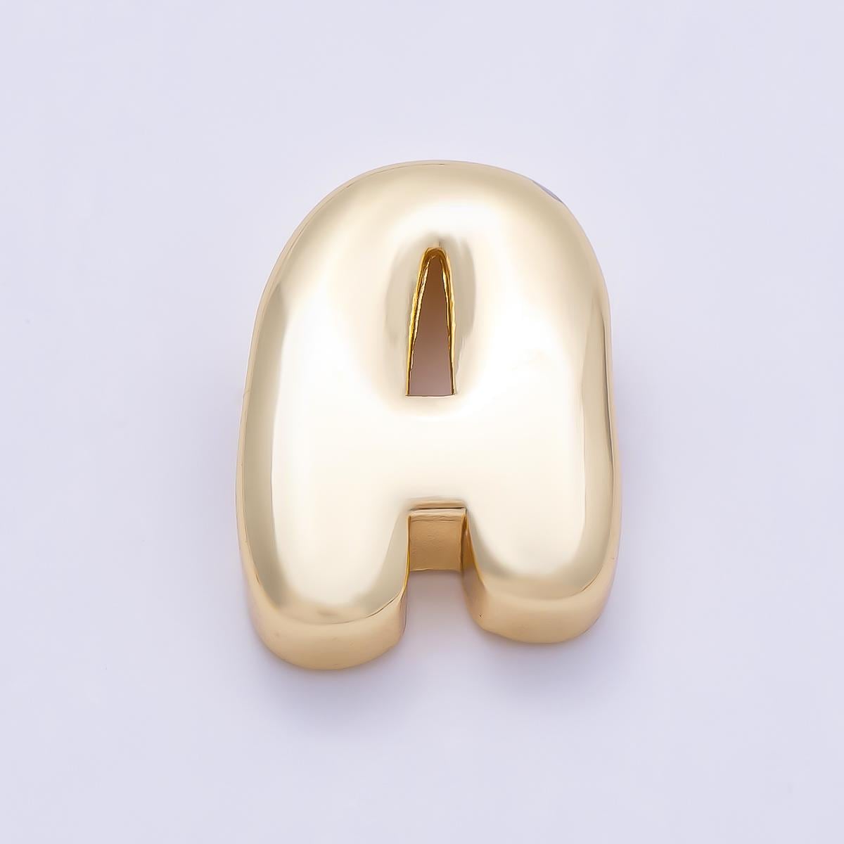16K Gold Filled 20mm Minimalist Chubby Initial Letter A-Z Alphabet Personalized Bead Dainty Monogram Necklace Supply Jewelry | Beads-00414