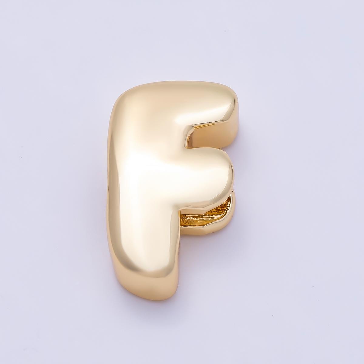 16K Gold Filled 20mm Minimalist Chubby Initial Letter A-Z Alphabet Personalized Bead Dainty Monogram Necklace Supply Jewelry | Beads-00414
