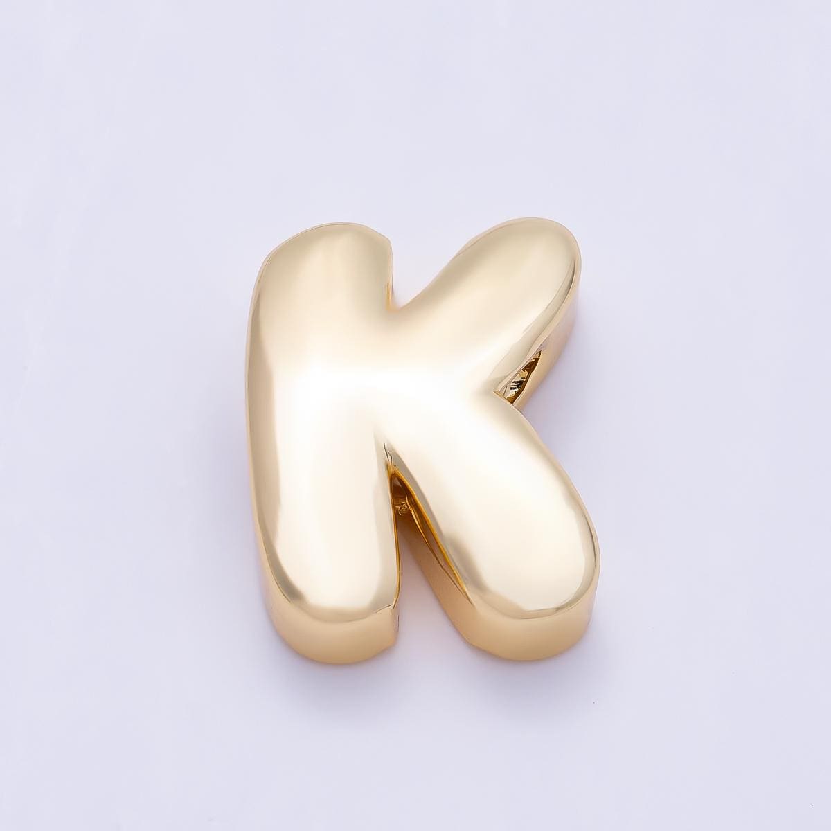 16K Gold Filled 20mm Minimalist Chubby Initial Letter A-Z Alphabet Personalized Bead Dainty Monogram Necklace Supply Jewelry | Beads-00414