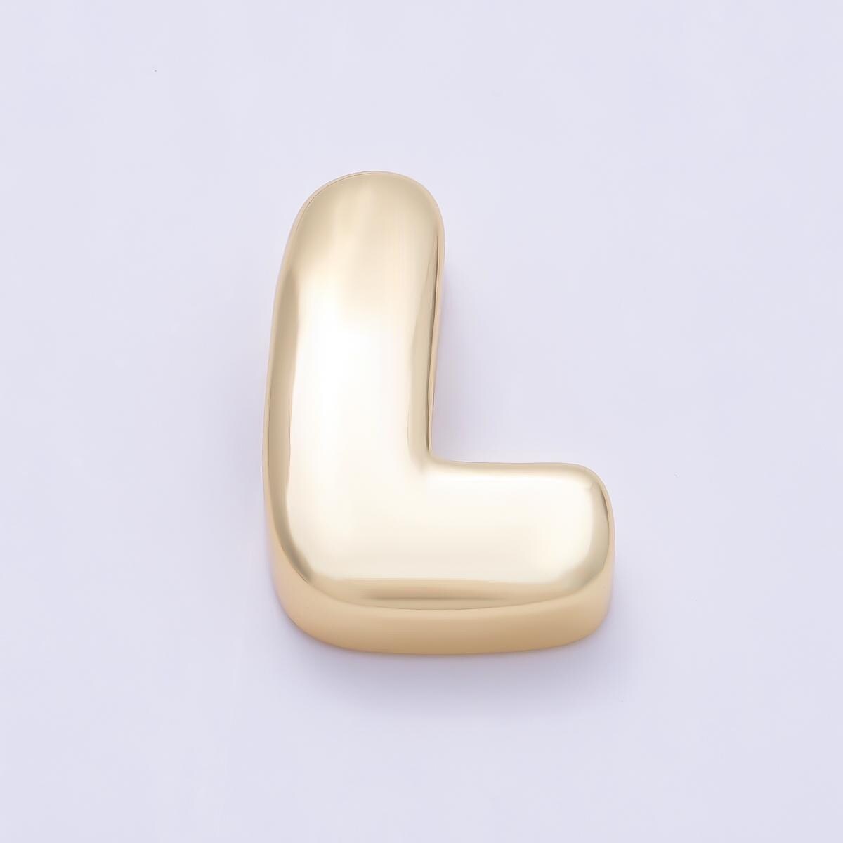 16K Gold Filled 20mm Minimalist Chubby Initial Letter A-Z Alphabet Personalized Bead Dainty Monogram Necklace Supply Jewelry | Beads-00414