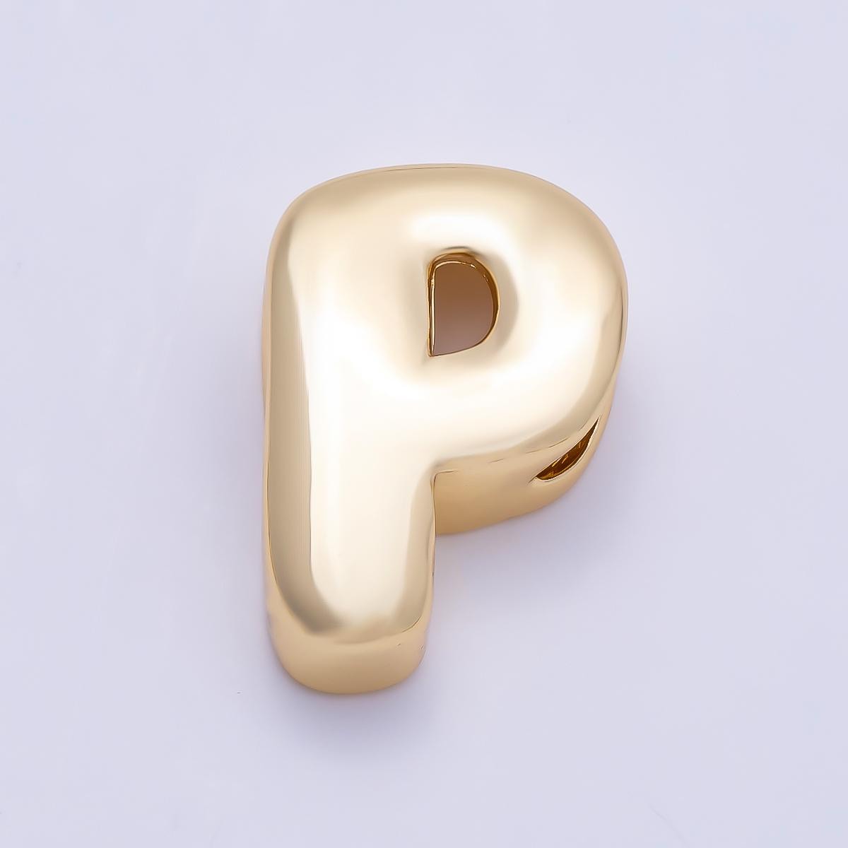 16K Gold Filled 20mm Minimalist Chubby Initial Letter A-Z Alphabet Personalized Bead Dainty Monogram Necklace Supply Jewelry | Beads-00414