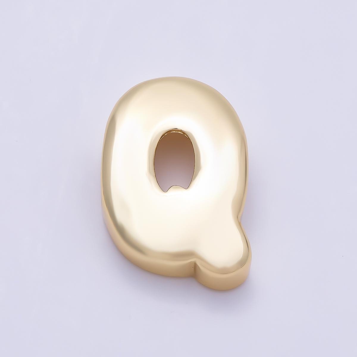 16K Gold Filled 20mm Minimalist Chubby Initial Letter A-Z Alphabet Personalized Bead Dainty Monogram Necklace Supply Jewelry | Beads-00414