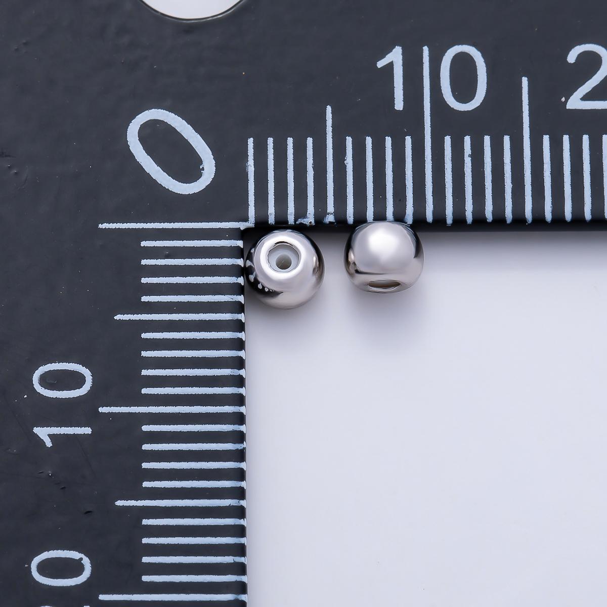 Rhodium Plated 4mm Silicone Rubber Slide Bead Smooth Ball Slider Spacer for DIY Adjustable Bracelet Necklace Jewelry Suppy | Findings-00406