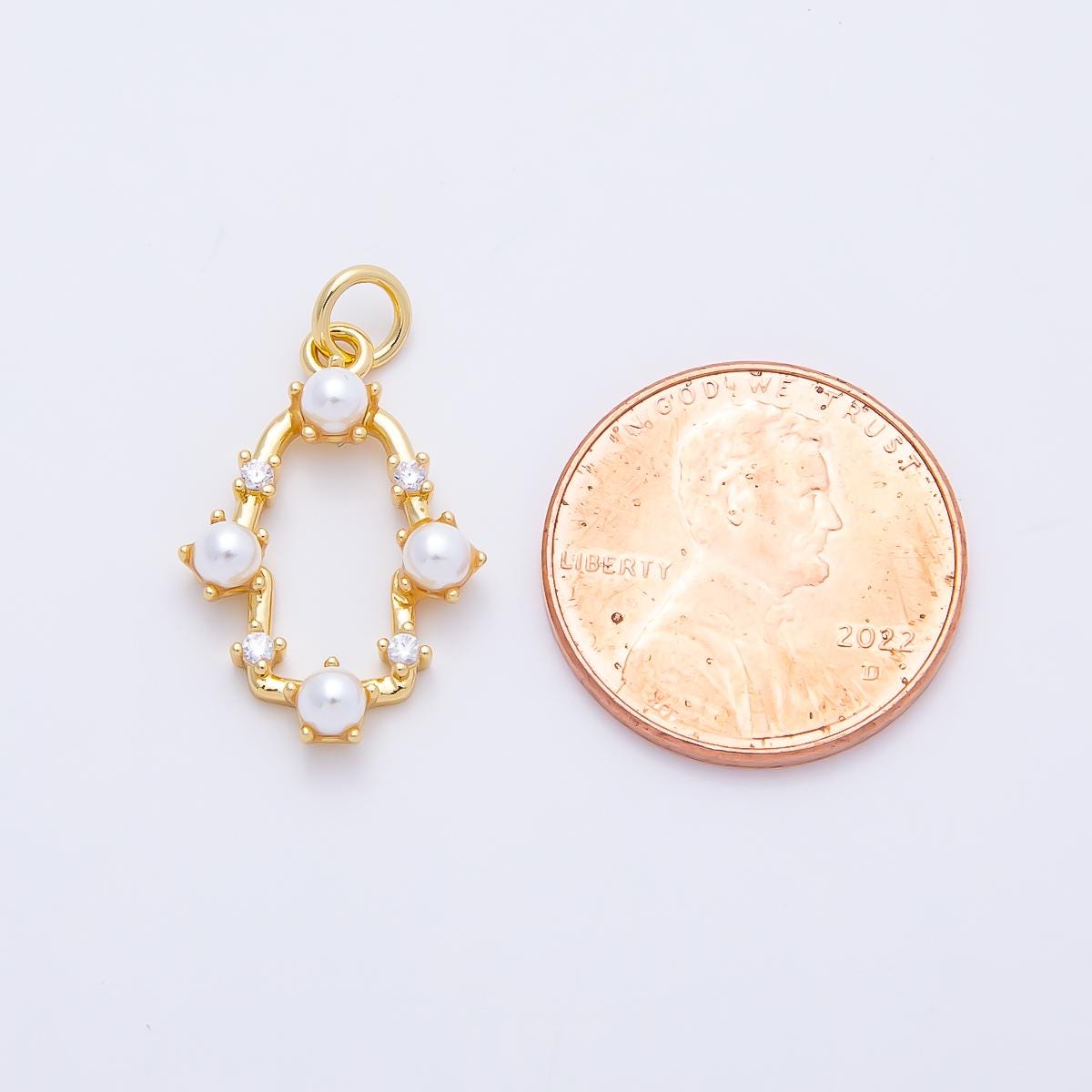 16K Gold Filled 20mm White Shell Pearl Open Oval Bezel Charm DIY Necklace Jewelry Supplies Elegant Wedding Statement Piece | Charms-01201