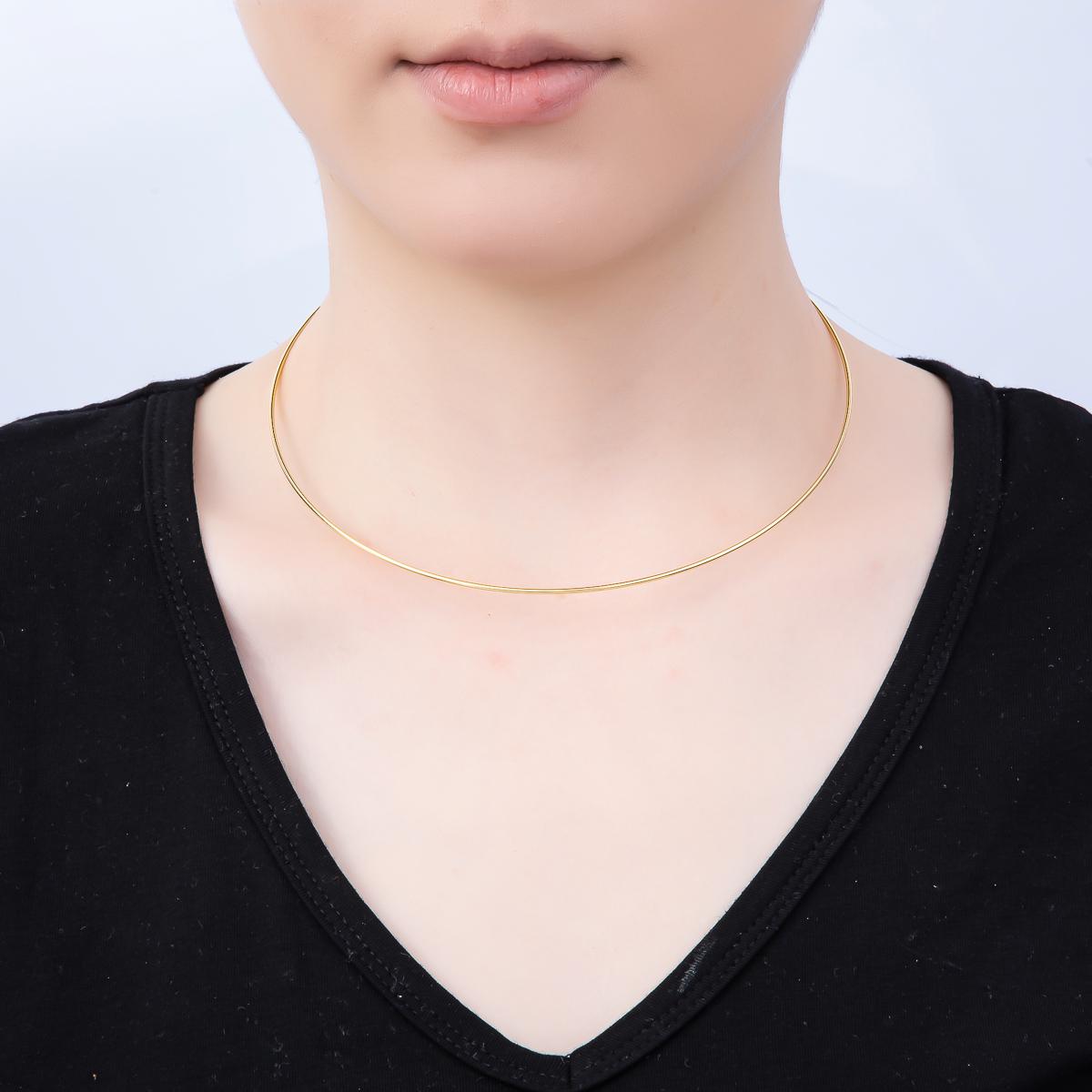 Minimalist 14k Gold Filled Choker Necklace Cuff Necklace for Personalized Charm Beads Jewelry WA-4444