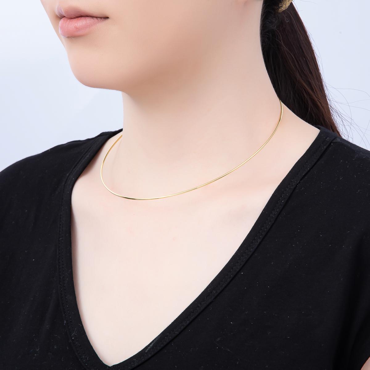 Minimalist 14k Gold Filled Choker Necklace Cuff Necklace for Personalized Charm Beads Jewelry WA-4444