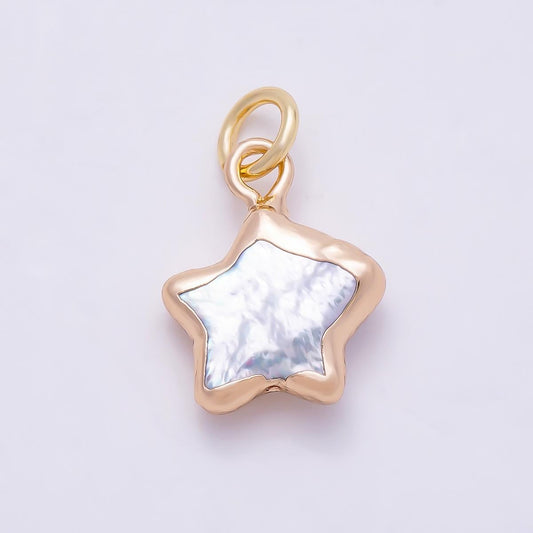 18k Gold Filled 15mm Celestial Shell Charm for Necklace Making Dainty Floating Star Minimalist Jewelry Supply Gift for Her | CHARMS-01371