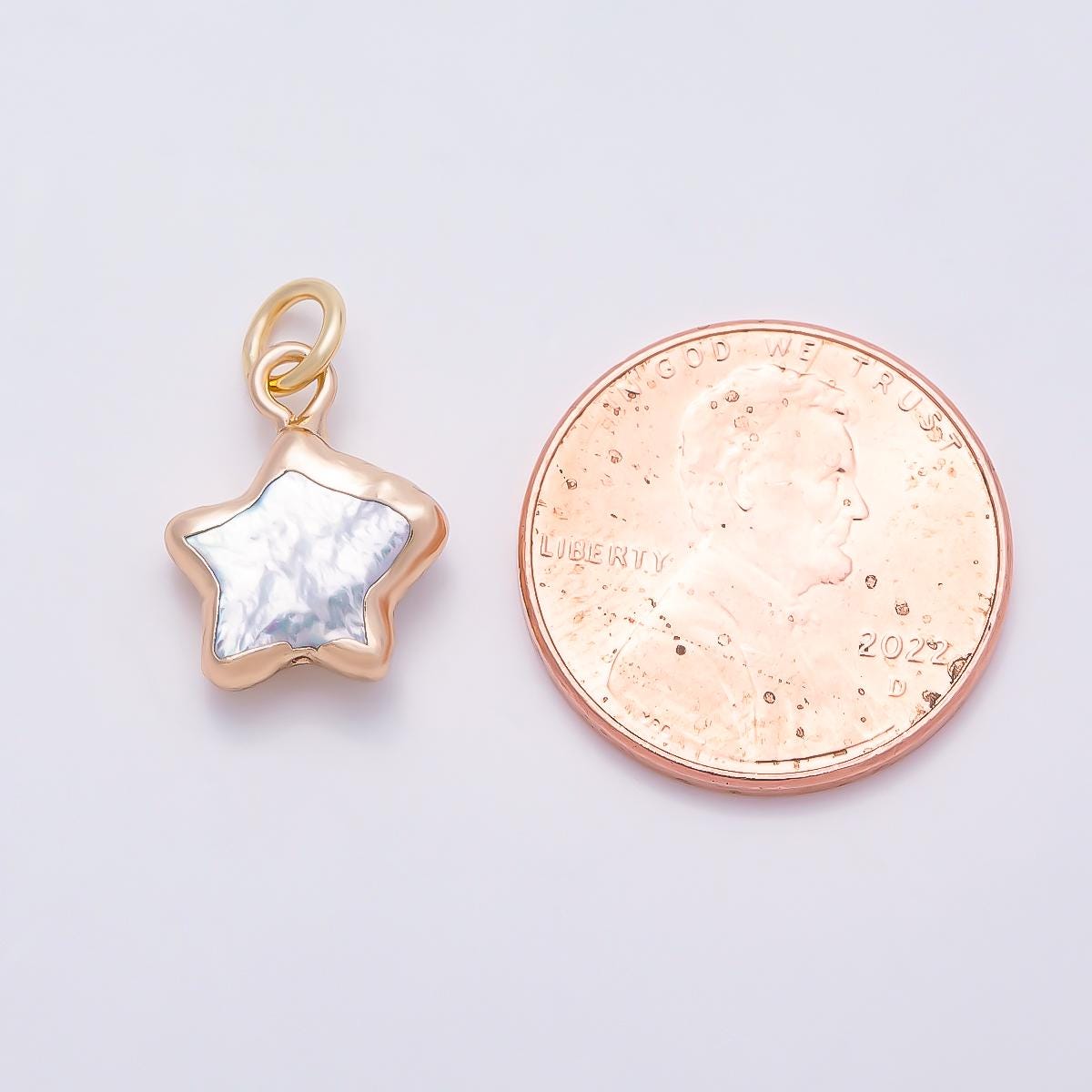 18k Gold Filled 15mm Celestial Shell Charm for Necklace Making Dainty Floating Star Minimalist Jewelry Supply Gift for Her | CHARMS-01371