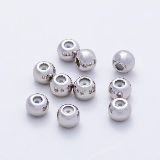 Silver 5mm Round Silicone Stopper Bead Findings | FINDINGS-00407