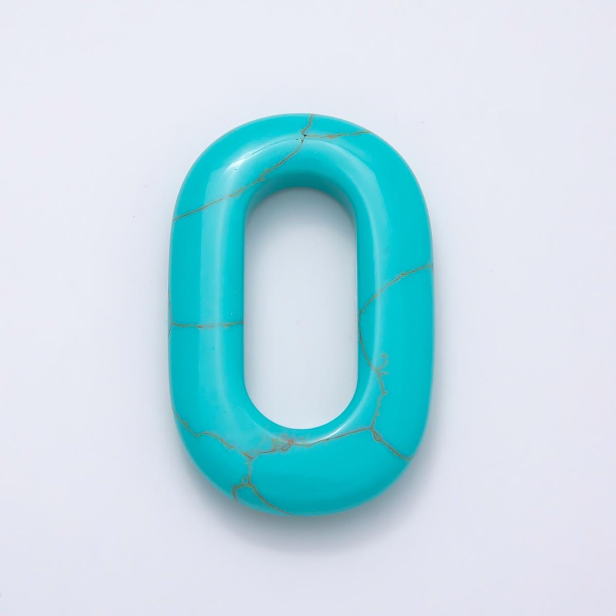 Turquoise natural oval open stone beads brown gemstone oblong oval findings 40mm x 25mm jewelry supply Findings-417